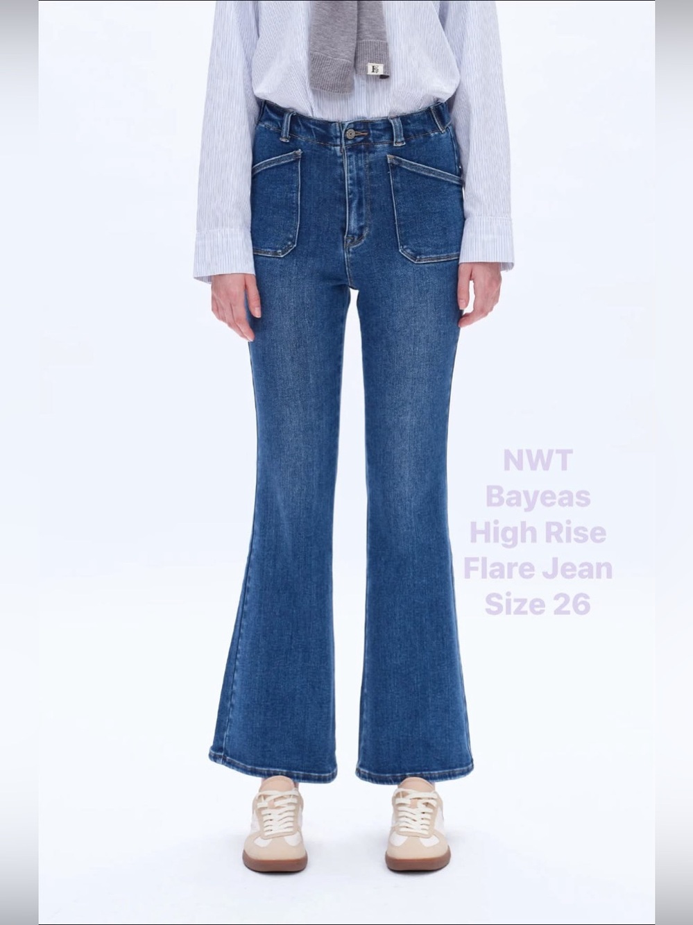 NWT BAYEAS - High Rise Flare Jean. Starlight Wash. size 26 (2)